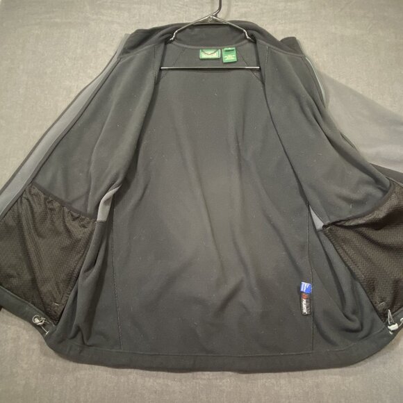 L.L. Bean Mens Gray Fleece Jacket L Reg Full Zip Outerwear With Black Accents - Picture 2 of 16